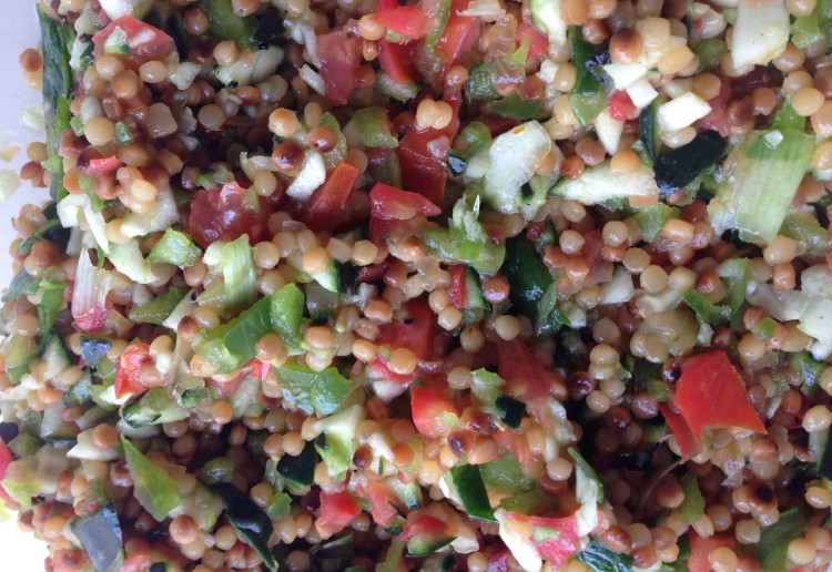 Salad with Pearl couscous and parsley. Real Recipes from Mums